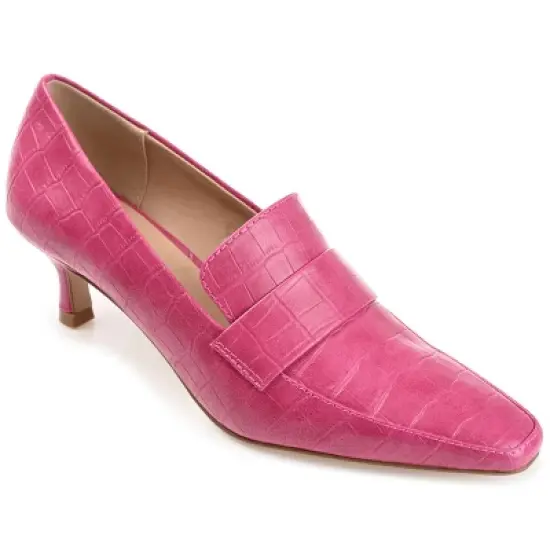 Journee Collection Womens Celina Kitten Heel Loafer Square Toe Pumps image {11}