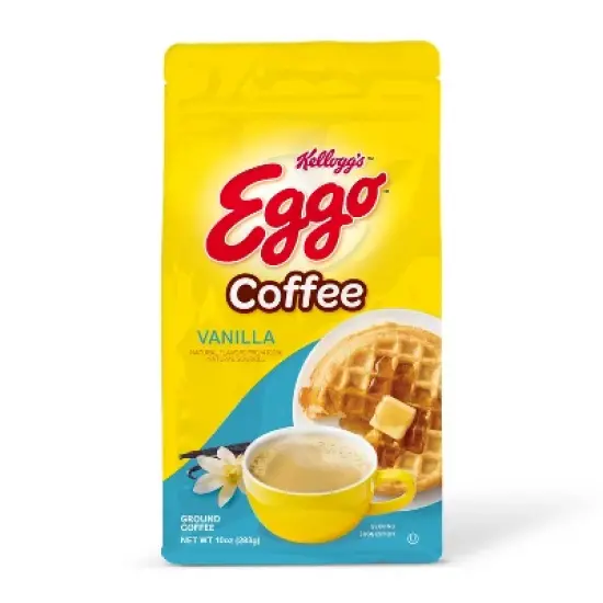 Eggo Vanilla Waffle  Flavored Ground Coffee, Fair Trade Cert. 10 Oz Bag, 6 pk image {1}