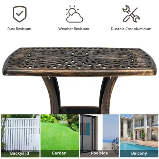 Karl Home |Square Metal Outdoor Side Table image {3}