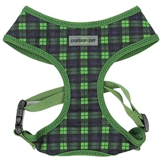 Parisian Pet 'Freedom Harness Scottish' for Dogs & Cats &ndash; Comfortable Adjustable Plaid Dog Harness, Durable Design, Green & Blue image {2}