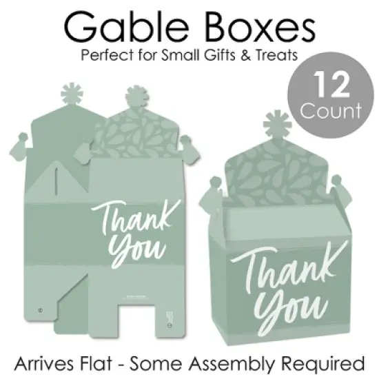 Big Dot of Happiness Sage Green Elegantly Simple - Treat Box Party Favors - Guest Party Favors Goodie Gable Boxes - Set of 12 image {4}