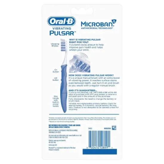 Oral-B Pulsar Expert Clean Battery Powered Toothbrush Soft Bristles image {2}