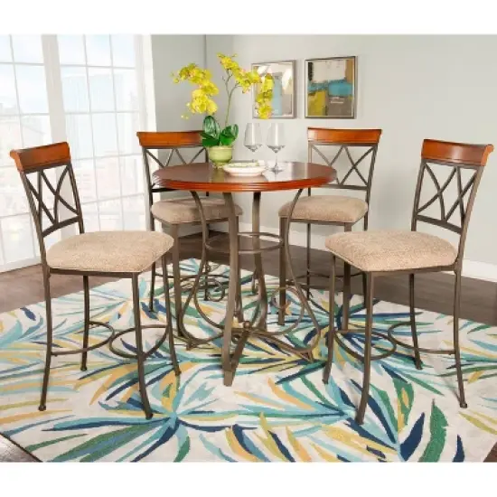 Carter Pub Bar Height Table Metal/Cherry - Powell Company image {6}