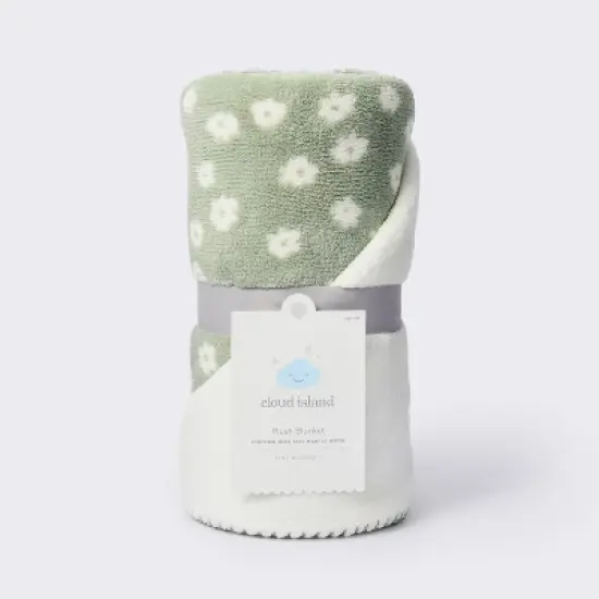 Plush Baby Blanket - Green Floral - Cloud Island&trade; image {3}