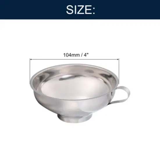 Unique Bargains Stainless Steel High Temperature Resistant Non-Aging Funnel with Handle image {1}