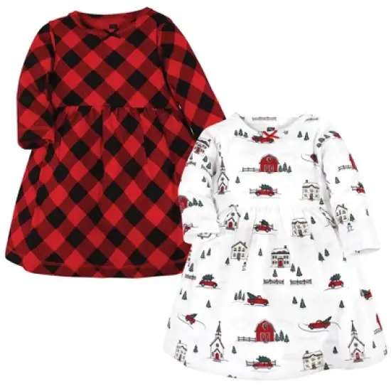 Hudson Baby Infant and Toddler Girl Cotton Dresses, Christmas Scene image {6}