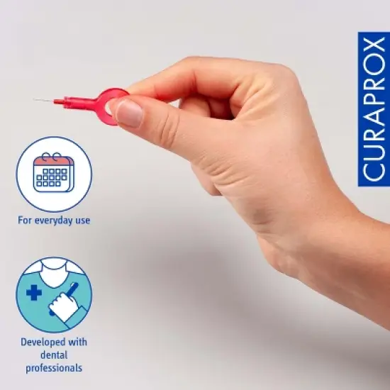 Curaprox CPS 07 Prime Refill Red, 8-Pack Interdental Brushes for Gentle Cleaning of Tight Gaps image {5}