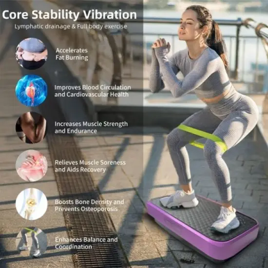 NAYSAYE Vibration Plate Fitness Equipment Whole Body Massager for Energy Boost and Toning, Purple, 20.5"*14.2"*4.5" image {1}