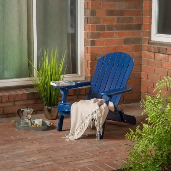 Rustic Foldable Acacia Wood Adirondack Chair, Weather-Resistant Outdoor Seating for Patio, Deck, Garden, and Backyard Comfort-Coolbibila image {2}