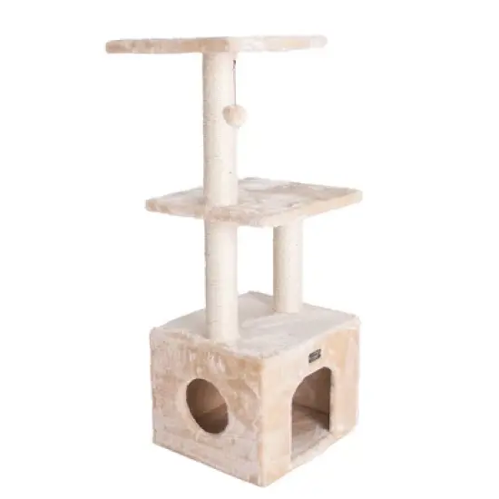 Armarkat 3-tier Real Wood Cat Condo With Sisal Scratching Post 39 Height Beige A3902 image {8}