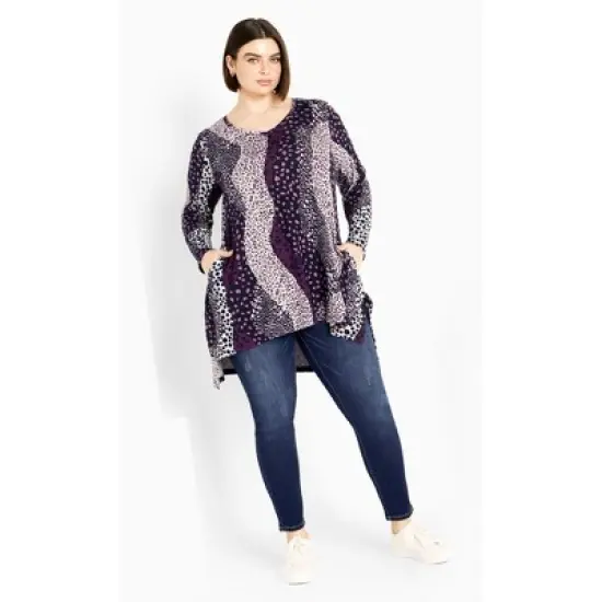 Women's Plus Size Eva Hacci Tunic - plum | ZIM & ZOE image {1}