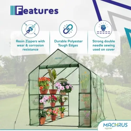 Ogrow Deluxe Walk-In Greenhouse / Bloomhouse / Seed Starter with Tiers and Shelves image {7}