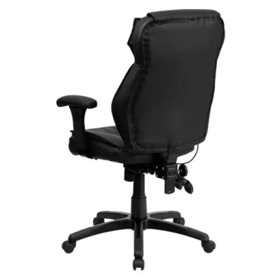 Executive Lumbar Support Swivel Office Chair Black Leather - Flash Furniture image {2}