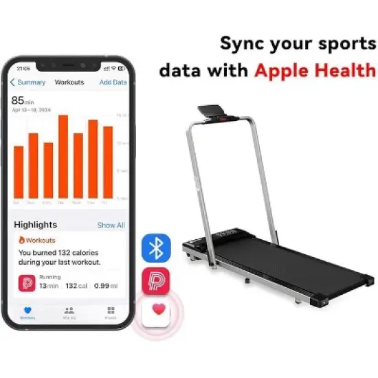 DeerRun 16*43 Inch Run Belt 3 in 1 3.0HP Powerful and Quiet Under Desk Treadmill, 300 lbs Capacity image {3}