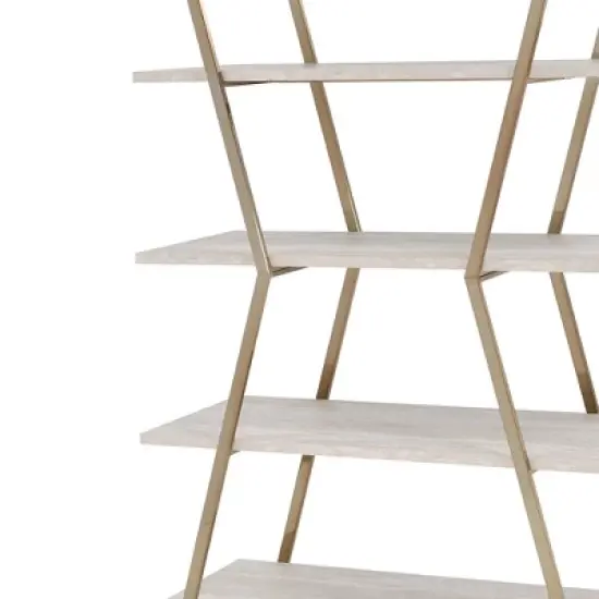 72" Favian 5 Shelf Display Bookcase Champagne - miBasics image {2}