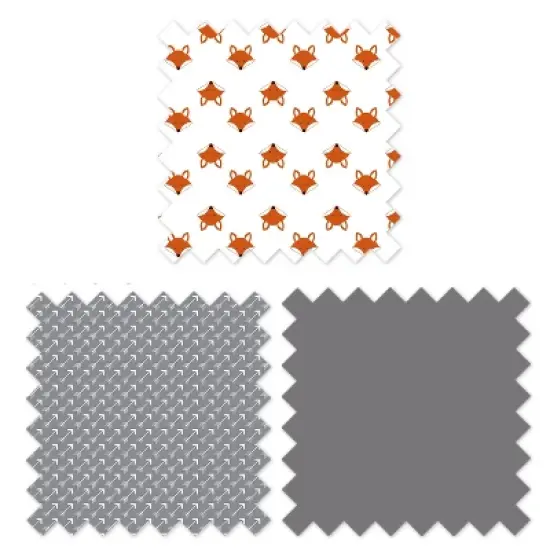 Bacati - Playful Fox Crib Rail Guard Covers set of 2 Orange/Gray image {3}