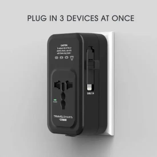 Travel Smart Does-It-All Adapter with Cables & USB-A & C Ports: Chargers, 15W Output image {6}