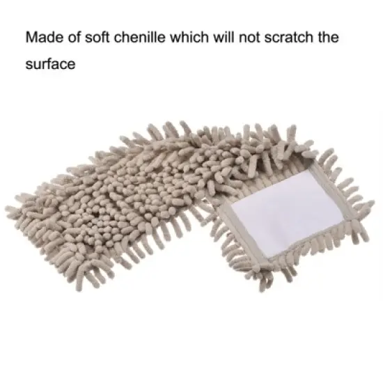 Unique Bargains Chenille Microfiber Washable Reusable Mop Replacement Head 2 Pcs image {3}