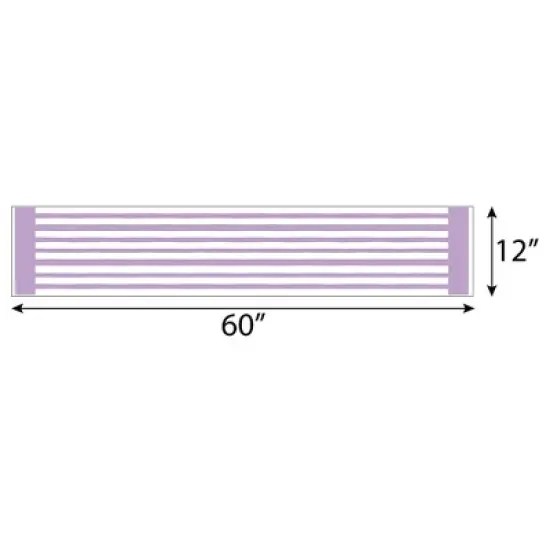 Big Dot of Happiness Purple Stripes - Petite Simple Party Paper Table Runner - 12 x 60 inches image {2}