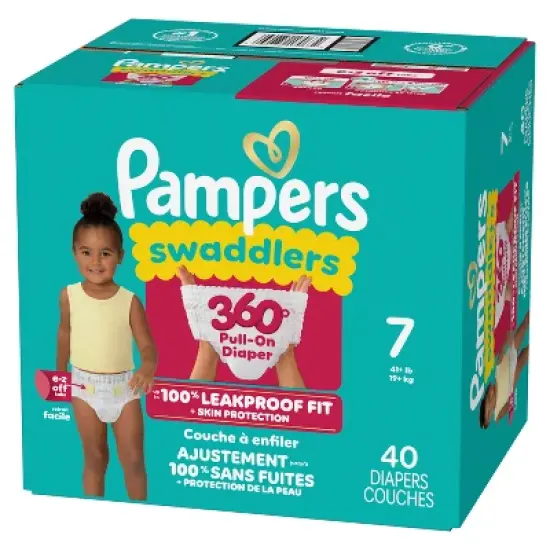 Pampers Swaddlers 360 Disposable Diapers Super - Size 7 - 40ct image {13}
