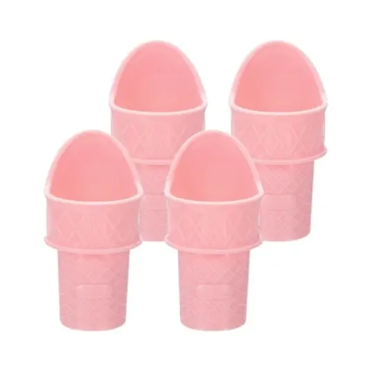 Unique Bargains Plastic Reusable Mini Lightweight Party Ice Cream Cone Scoop 4 Pcs image {7}