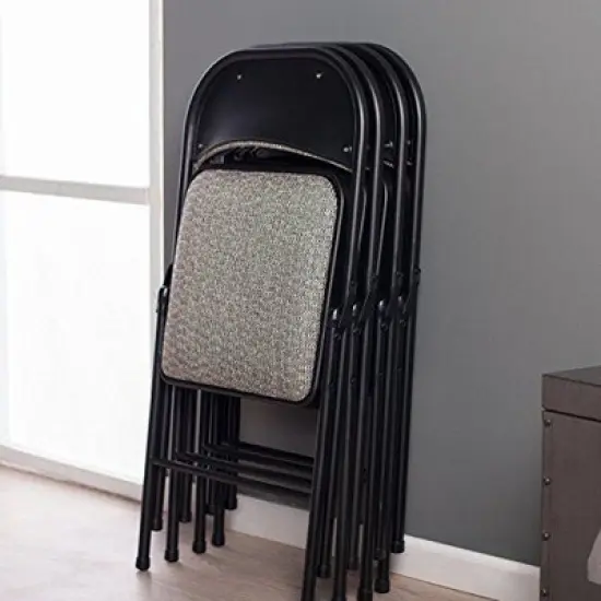 MECO 4-Pack of Sudden Comfort Deluxe Fabric Padded Folding Dinning Chairs with 16 x 16 Inch Seat and Non Marring Leg Caps image {5}