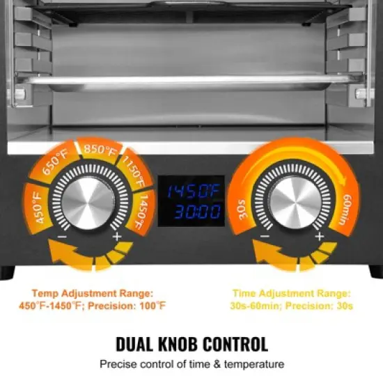VEVOR Electric Steak Grill, 1800W Smokeless Infrared Electric Broiler, 1450&deg;F Stainless Steel Steak Cooker with 6-Tier Adjustable Rack, Black image {3}