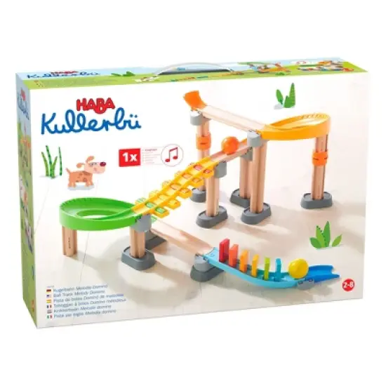 HABA Kullerbu Melody Dominoes Rolling Ball Track Play Set with Xylophone and Stairs for Ages 2+ image {11}