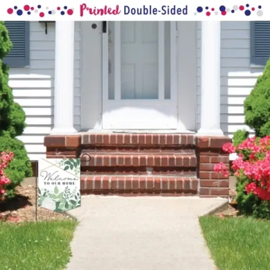 Big Dot of Happiness Boho Botanical - Outdoor Home Decorations - Double-Sided Greenery Party Garden Flag - 12 x 15.25 inches image {1}