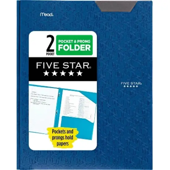 Five Star 2 Pocket Plastic Folder with Prongs image {9}