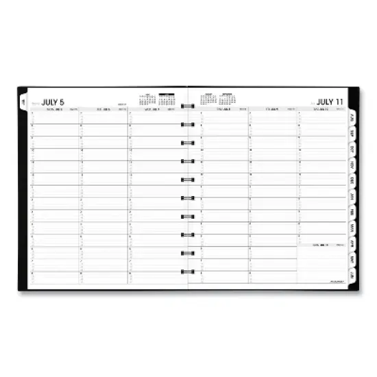 Move-A-Page Academic Weekly/Monthly Planners, 11 x 9, Black Cover, 12-Month (July to June): 2025 to 2026 image {1}