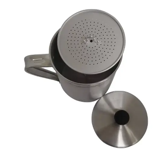 IMUSA 1.5qt Aluminum Grease Dispenser: Silver Kitchen Utensil Set, Polished Finish, Includes 40 oz. Pitcher & Funnel image {2}