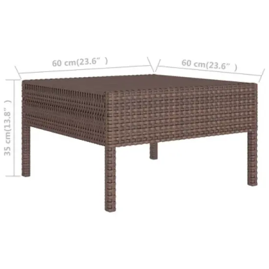 vidaXL Garden Furniture Set Brown PE rattan 3 Piece Set Modular image {7}