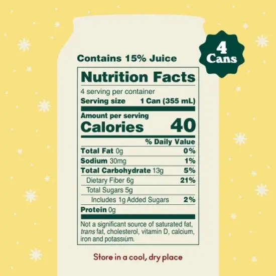 OLIPOP Crisp Apple Soda - 4ct/12 fl oz Cans image {3}