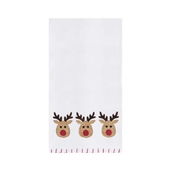 C&F Home Three Christmas Reindeers Embroidered Cotton Dishtowel image {3}