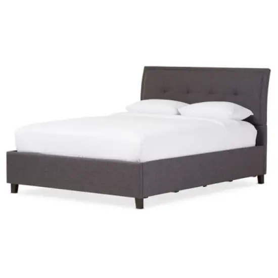 Queen Lea Modern And Contemporary Mix - Linen Storage Platform Bed - Baxton Studio image {10}