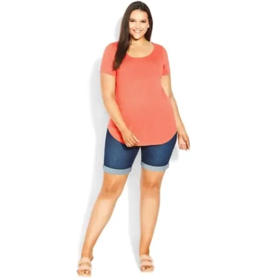 Women's Plus Size Slub Tee - orange | EVANS image {9}