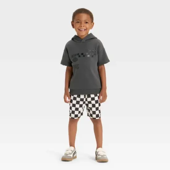 Grayson Mini Toddler Boys' Racing Hoodie T-Shirt - Gray image {2}