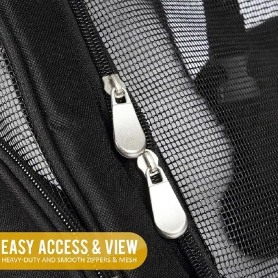 KOPEKS Pet Carrier Backpack with Wheels &ndash; Black, Medium, Travel-Friendly, Comfortable, Durable for Dogs & Cats image {5}