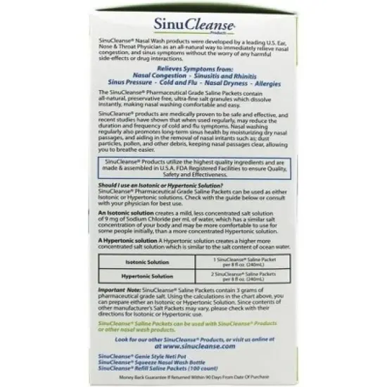 Sinucleanse Refill Saline Packets Solution 60ct image {3}