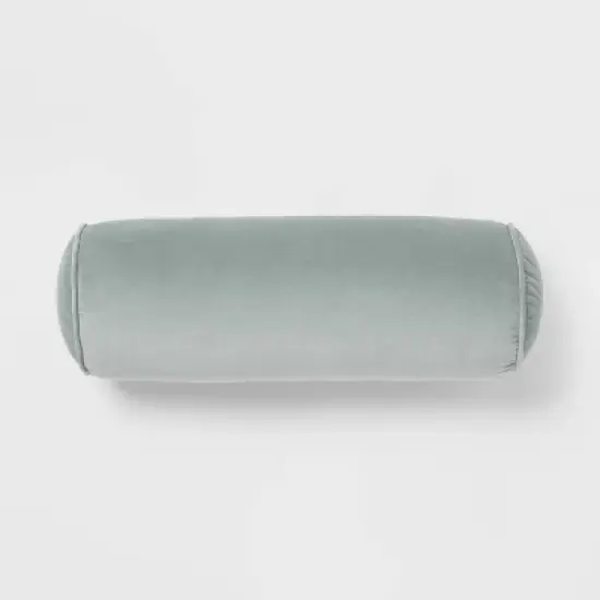 8"x22" Luxe Round Velvet Bolster Decorative Pillow - Threshold&trade; image {5}