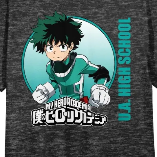 My Hero Academia Deku Crew Neck Short Sleeve Charcoal Heather Women's Night Shirt image {1}