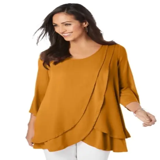 Jessica London Women&rsquo;s Plus Size Double Layer Tunic image {3}
