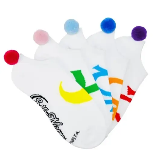 Sailor Moon Scouts Pom Pom 5 Pair Pack Lowcut Socks image {1}