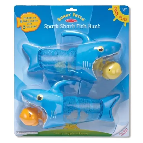 Melissa & Doug Sunny Patch Spark Shark Fish Hunt Pool Game With 2 Nets and 6 Fish to Catch image {3}