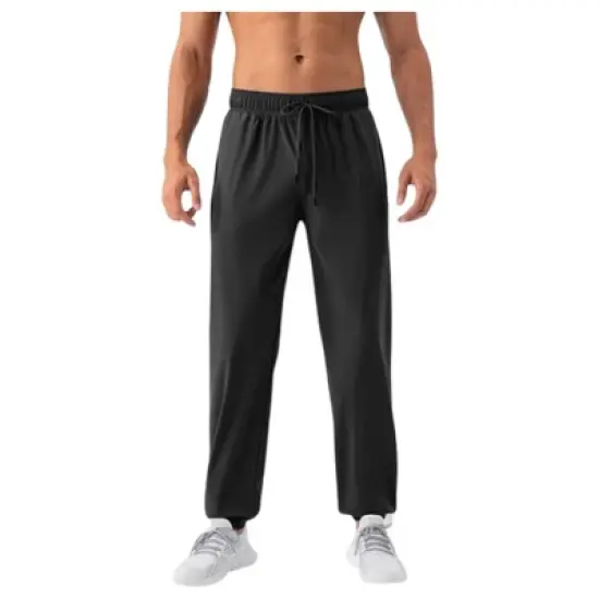Anna-Kaci Active Men's Lightweight Stretch Lounge Pants with Adjustable Drawstring Waist and Straight Leg Fit image {6}