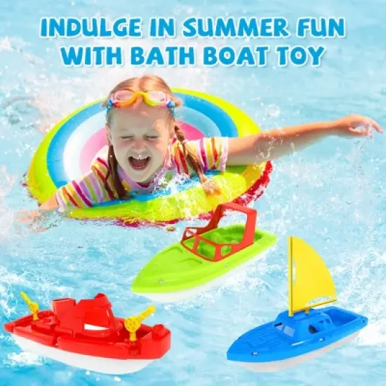Toy Boats, 3 PCS Boat Bath Toy Toddler Pool Toys, Toy Boats for Water Play Plastic Toy Boats for Toddlers 1-3 image {3}