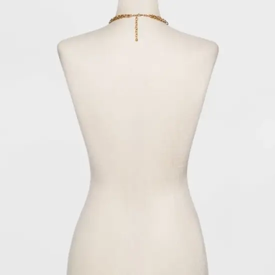 Disc Charm and Chain Layered Necklace - Universal Thread&trade; Gold image {2}