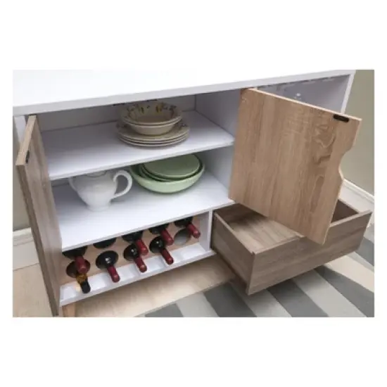 Hoff Contemporary Buffet Glossy White and Weathered Sand - HOMES: Inside + Out image {2}