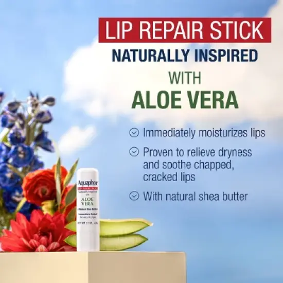 Aquaphor Lip Repair Stick For Immediate Relief - Aloe Vera - 0.17oz image {2}